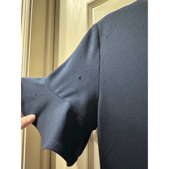 Tommy form skimming dress in blue with gold accent buttons - Picture 9 of 9